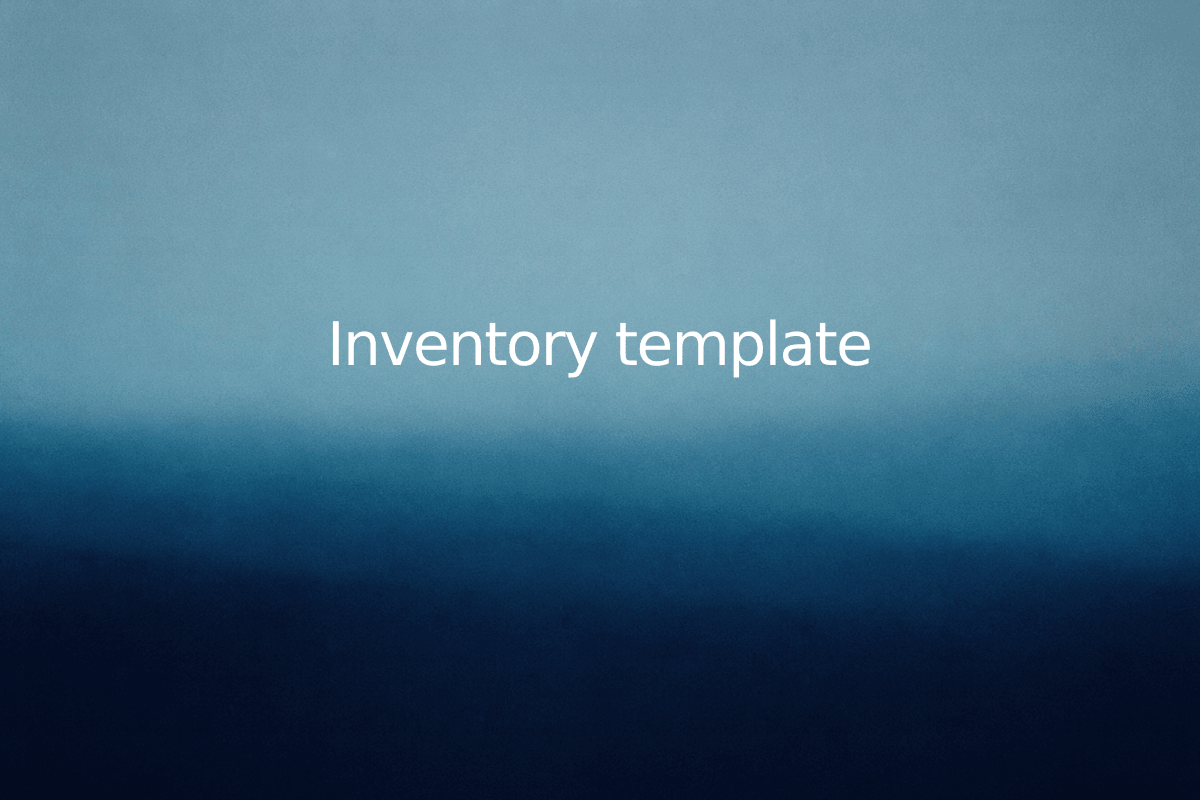 Inventory template — SheetSteps